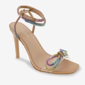 BCBGENERATION Illara Rhinestones Ankle Strap Sandals Rainbow